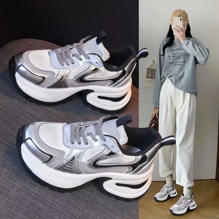 Damen Trendige High-Performance Sneakers mit dämpfender Sohle und aerodynamischem Design Heidi Mode