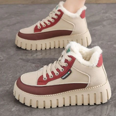 Damen Trendige High-Top Sneakers mit kuscheligem Innenfutter und rutschfester Sohle Heidi Mode