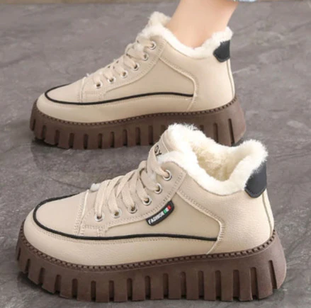 Damen Trendige High-Top Sneakers mit kuscheligem Innenfutter und rutschfester Sohle Heidi Mode - Image 3