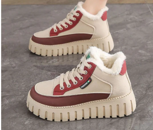 Damen Trendige High-Top Sneakers mit kuscheligem Innenfutter und rutschfester Sohle Heidi Mode - Image 5