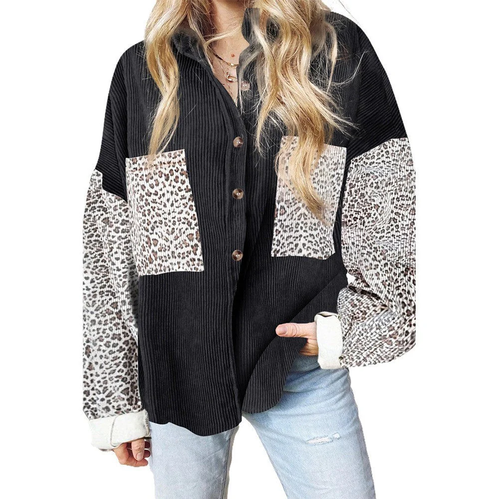 Damen Trendige Kordjacke mit Leo-Details Heidi-Mode - Image 10