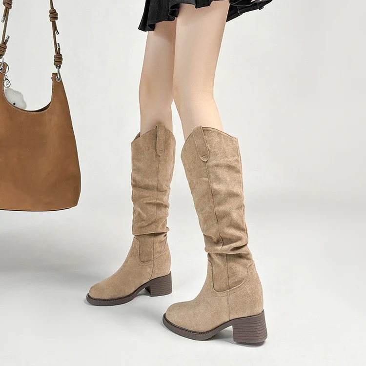 Damen Trendige Overknee Stiefel mit elegantem Blockabsatz Heidi Mode - Image 3