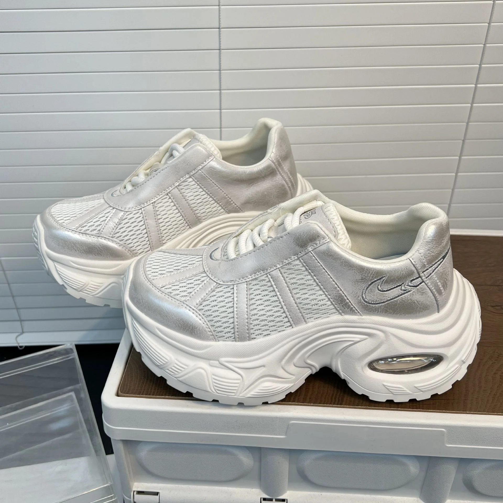 Damen Trendige Plateau Sneakers Heidi Mode