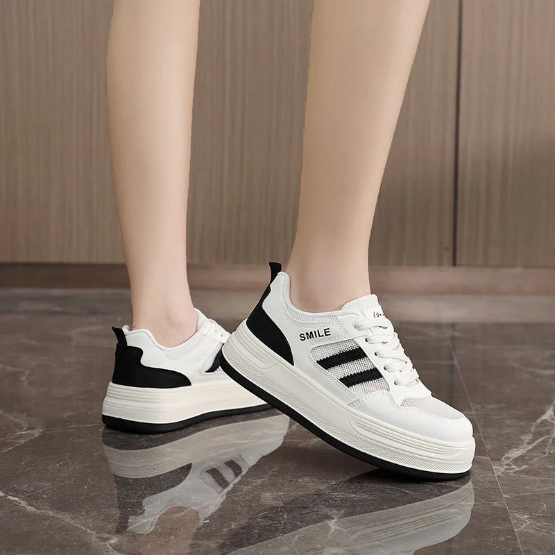 Damen trendige Plateausneaker mit atmungsaktiver Mesh-Oberfläche und dämpfender Sohle Heidi Mode - Image 4