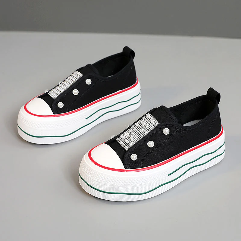 Damen trendige Slip-On Sneakers mit Glitzer-Applikationen Heidi Mode - Image 2