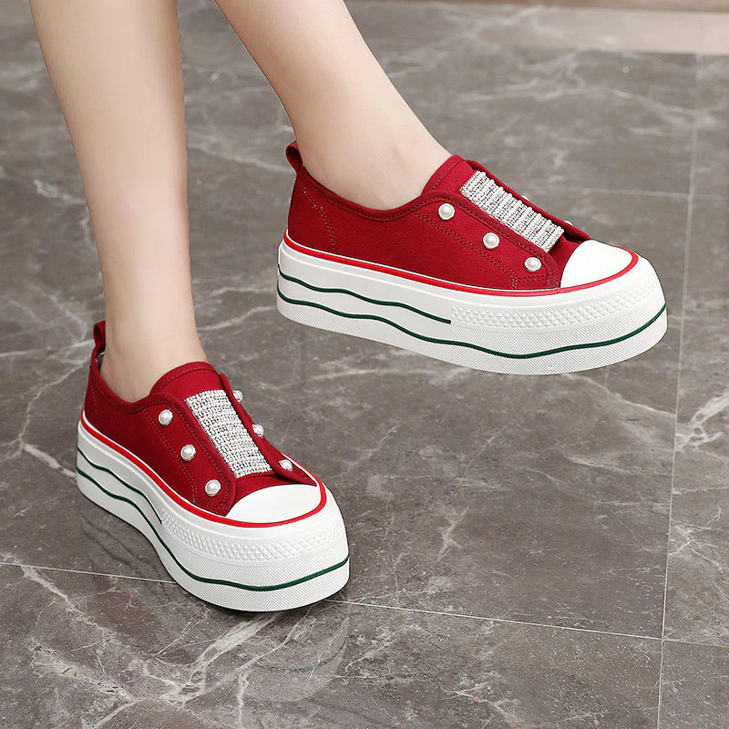 Damen trendige Slip-On Sneakers mit Glitzer-Applikationen Heidi Mode - Image 3