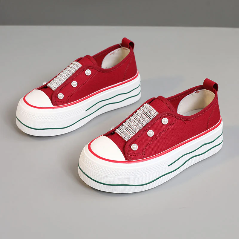 Damen trendige Slip-On Sneakers mit Glitzer-Applikationen Heidi Mode - Image 6