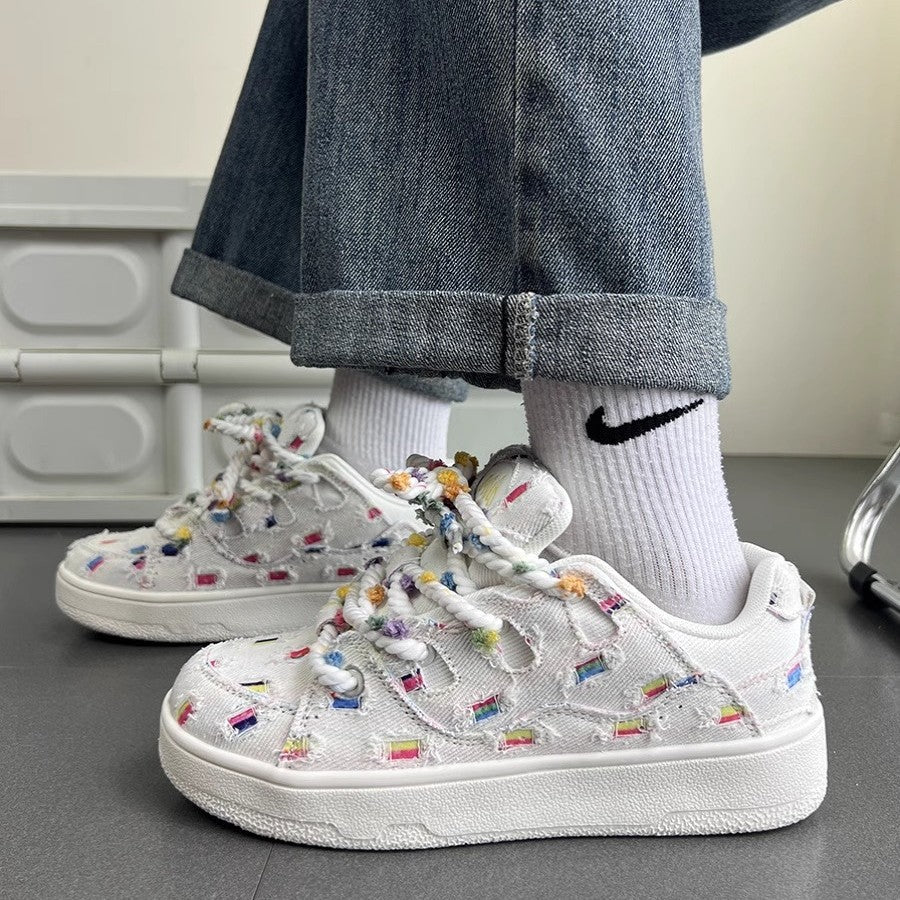 Damen Trendige Sneakers mit bunten Applikationen Heidi Mode - Image 2