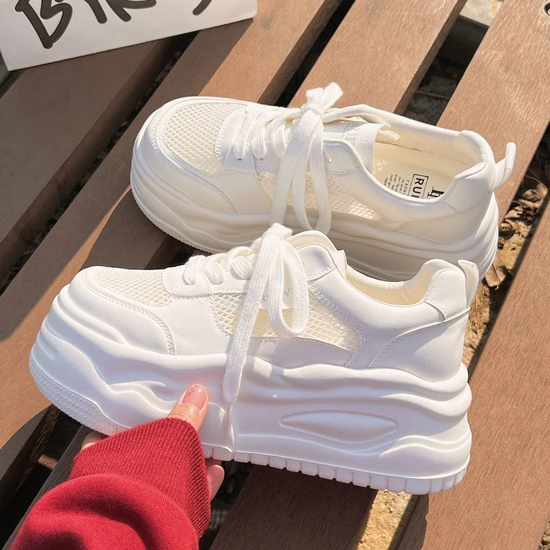 Damen Trendige Sneakers mit luftiger Mesh-Oberfläche und ergonomischer Plateau-Sohle Heidi Mode - Image 4