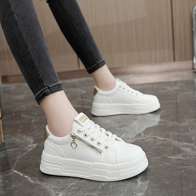 Damen trendige Sneakers mit modischem Reißverschluss und komfortabler Sohle Heidi Mode - Image 3