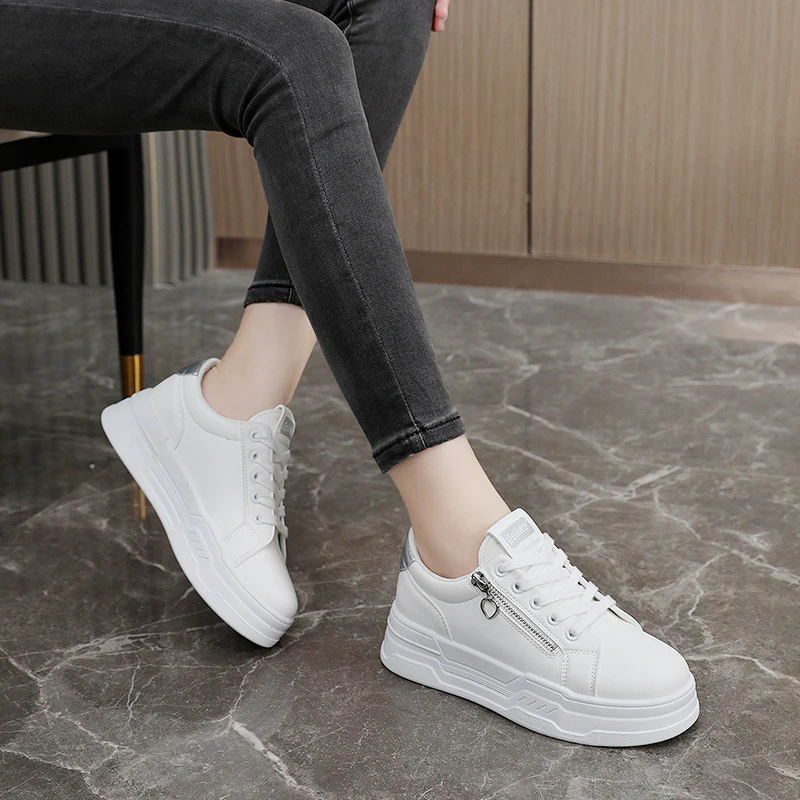 Damen trendige Sneakers mit modischem Reißverschluss und komfortabler Sohle Heidi Mode - Image 4