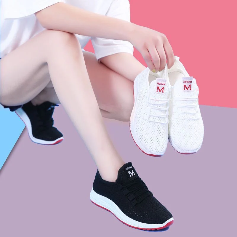 Damen trendige Sport Sneakers mit atmungsaktivem Strick-Obermaterial Heidi Mode