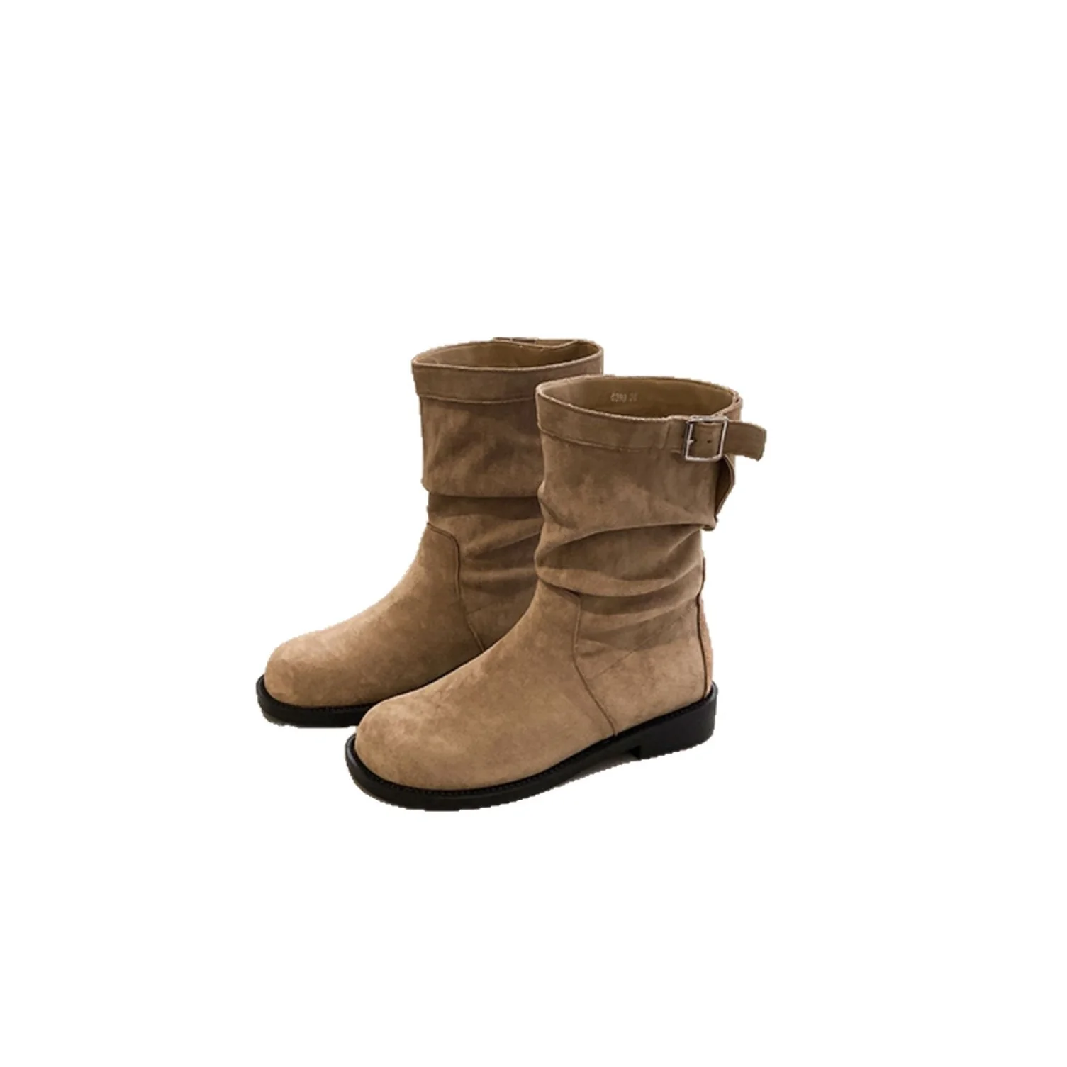 Damen Trendige Stiefel mit modischem Falten-Design und dekorativem Schnallenverschluss Heidi Mode - Image 5