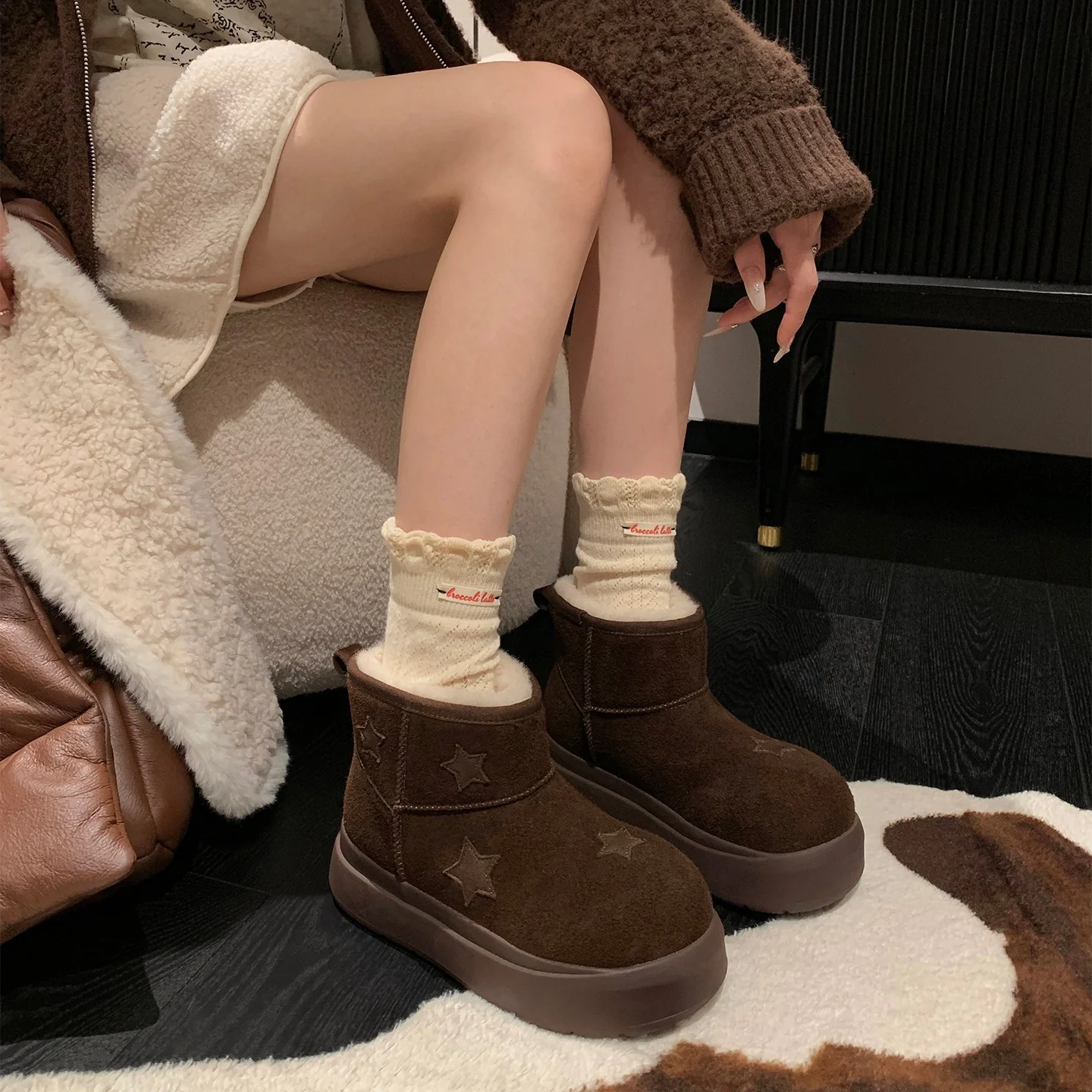 Damen trendige Winterstiefel mit komfortabler Sohle und dekorativen Sternen Heidi Mode - Image 4