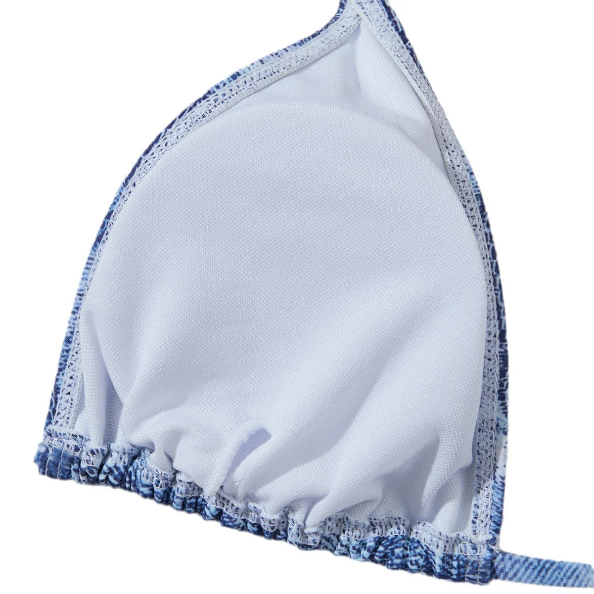 Damen Triangel-Bikini Im Jeans-Look mit Verstellbaren Kordelbindungen Heidi-Mode - Image 5