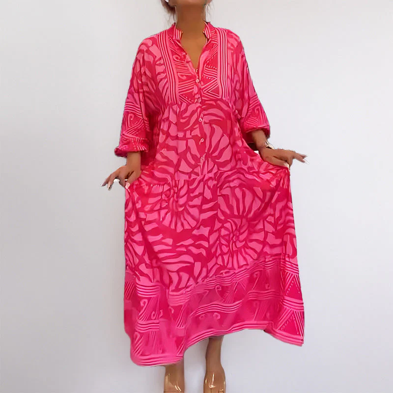 Damen Tunika-Kleid mit Einzigartigem Grafikdruck und Weiten Ärmeln Heidi-Mode - Image 8