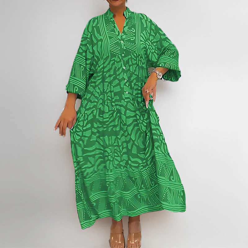 Damen Tunika-Kleid mit Einzigartigem Grafikdruck und Weiten Ärmeln Heidi-Mode - Image 9