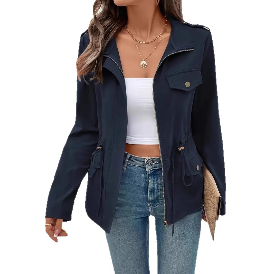 Damen Übergangsjacke mit verstellbarem Taillenzug und praktischen Taschen Heidi-Mode - Image 5