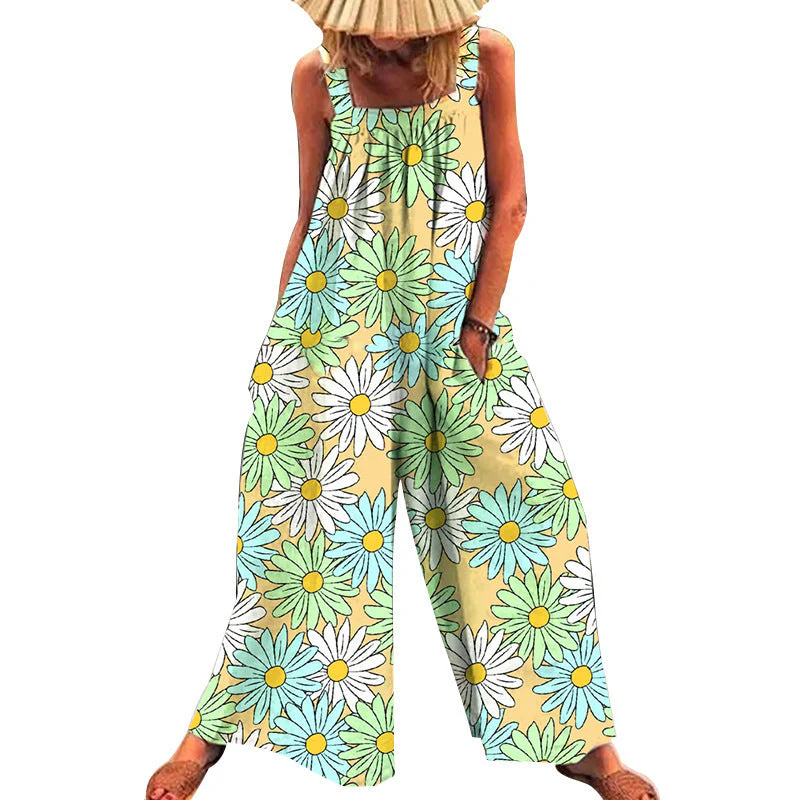 Damen Übergröße Jumpsuit mit Floralem Muster und Praktischen Taschen Heidi-Mode - Image 3