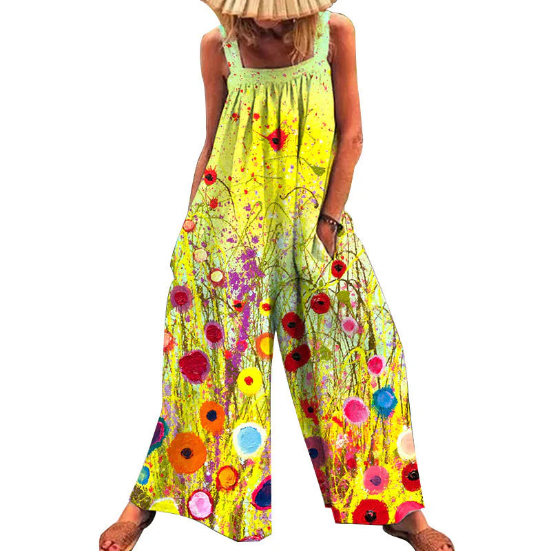 Damen Übergröße Jumpsuit mit Floralem Muster und Praktischen Taschen Heidi-Mode - Image 4