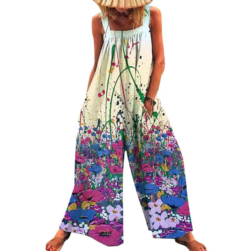 Damen Übergröße Jumpsuit mit Floralem Muster und Praktischen Taschen Heidi-Mode - Image 5