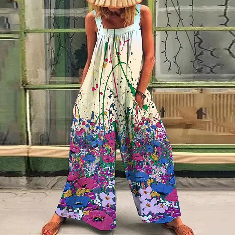 Damen Übergröße Jumpsuit mit Floralem Muster und Praktischen Taschen Heidi-Mode - Image 8