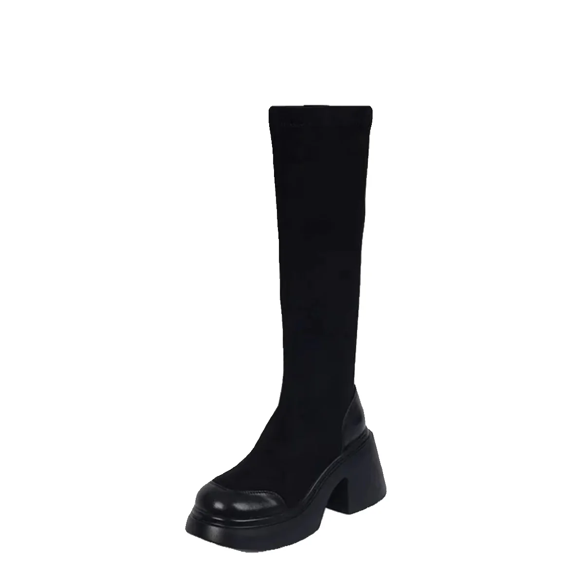 Damen Überknee-Stiefel mit modischem Blockabsatz Heidi Mode - Image 5