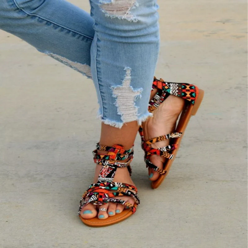 Damen Urbanen Geflochtenen Sandalen Heidi Mode