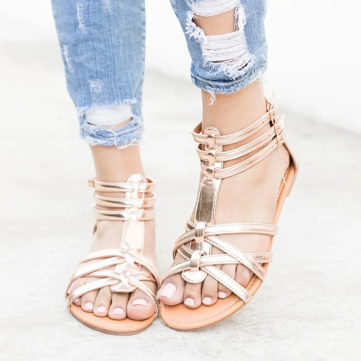 Damen Urbanen Geflochtenen Sandalen Heidi Mode - Image 7