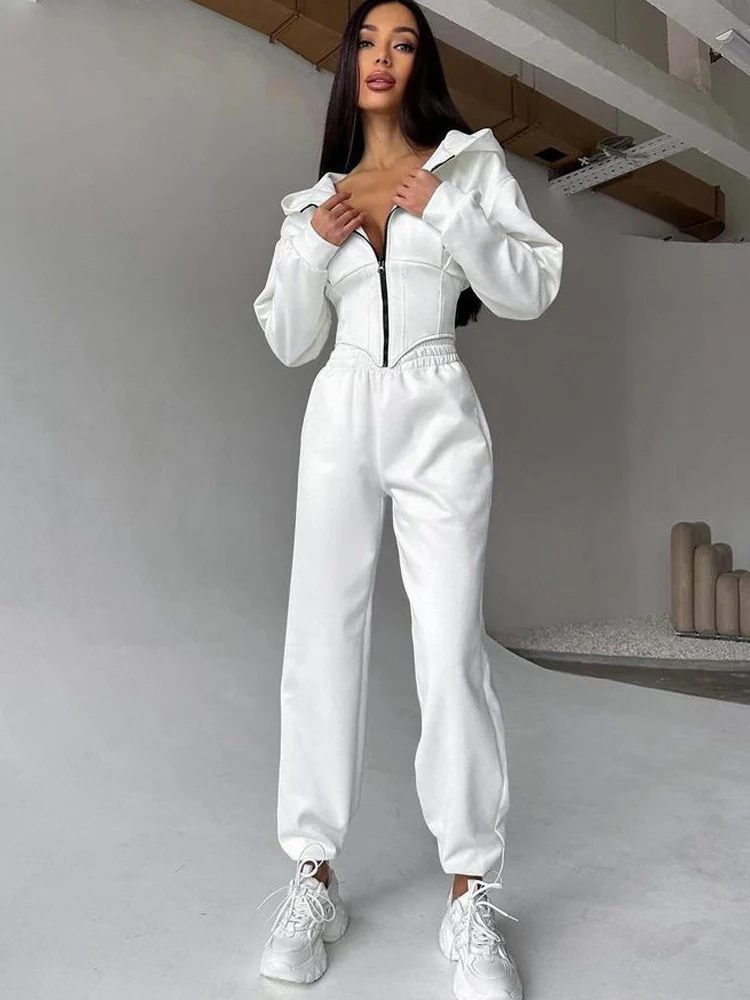 Damen Urbaner Kapuzen-Jumpsuit mit funktionellen Details Heidi-Mode - Image 8