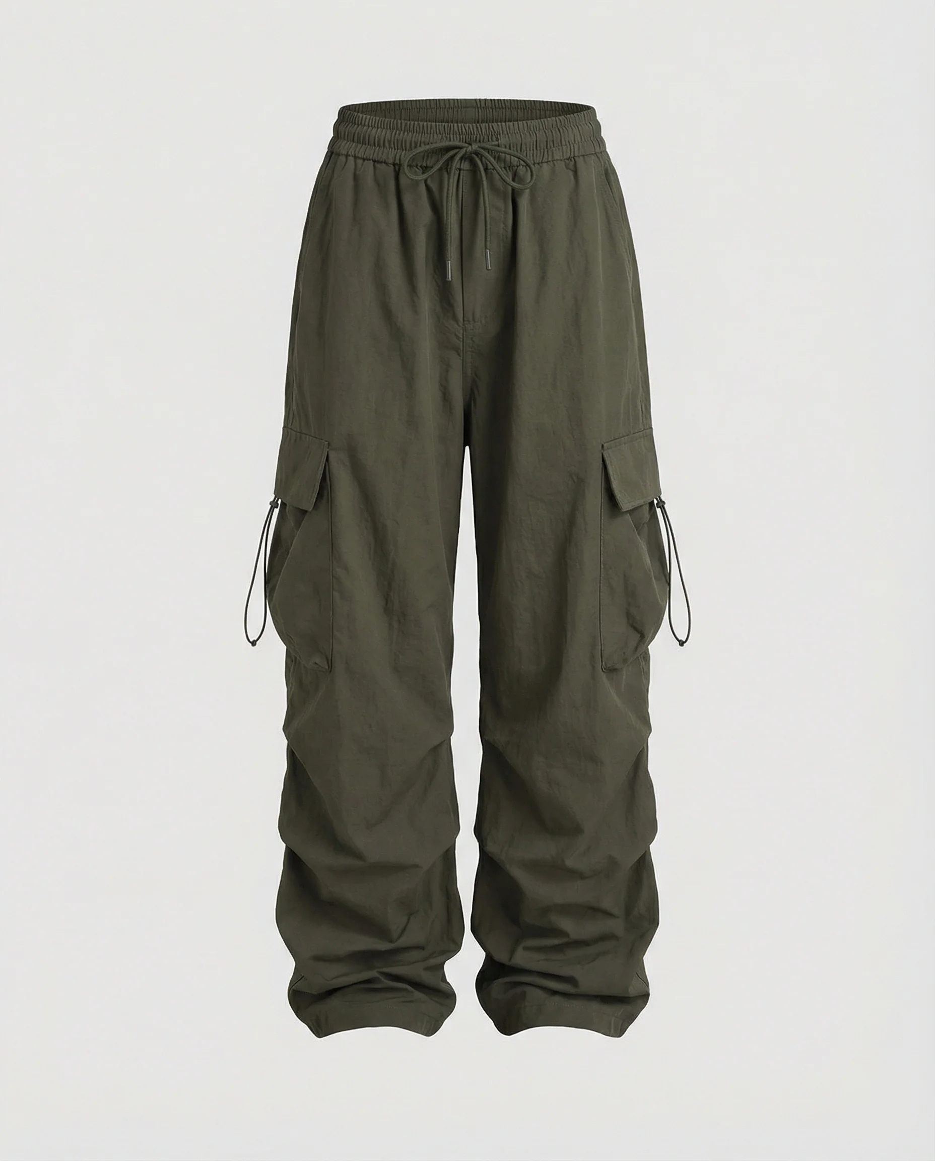Utilitaristische Cargohose mit hoher Taille großen Klapptaschen und verstellbarem Saum Heidi-Mode - Image 7