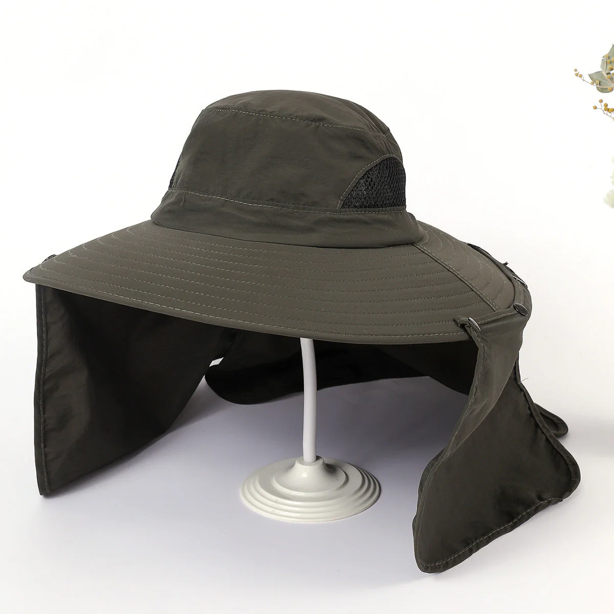 Damen Uv-Schutz Fischerhut mit Abnehmbarer Nackenabdeckung und Atmungsaktiver Netzstruktur Heidi-Mode - Image 2