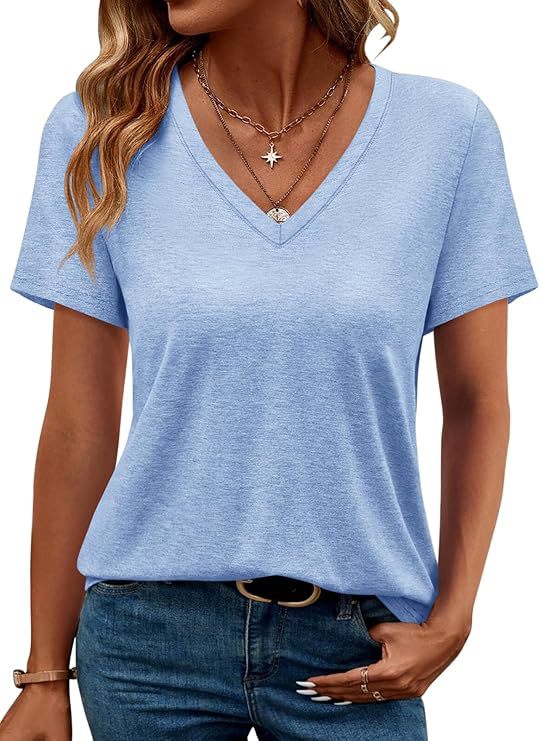 Damen V-Ausschnitt T-Shirt Aus Weichem Single Jersey Heidi-Mode - Image 14