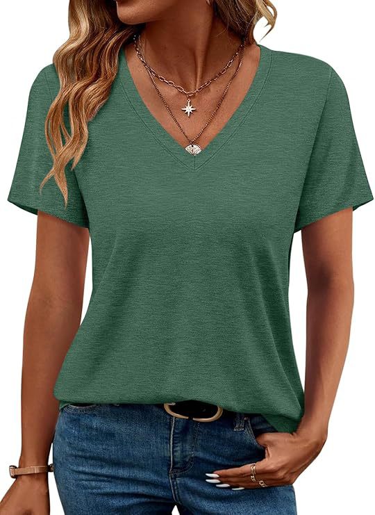 Damen V-Ausschnitt T-Shirt Aus Weichem Single Jersey Heidi-Mode - Image 15