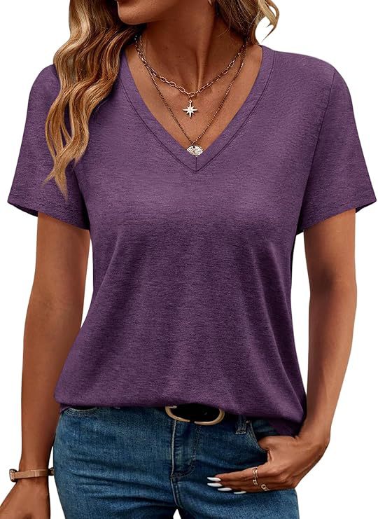 Damen V-Ausschnitt T-Shirt Aus Weichem Single Jersey Heidi-Mode - Image 18