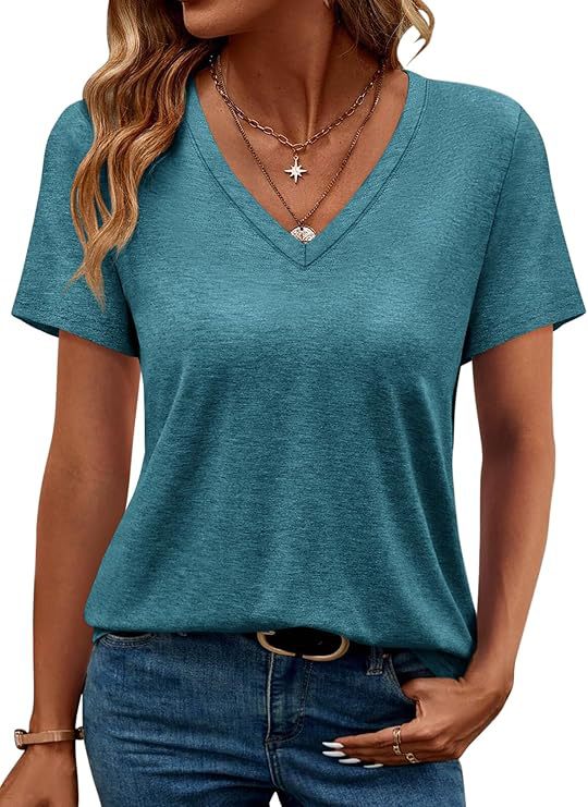 Damen V-Ausschnitt T-Shirt Aus Weichem Single Jersey Heidi-Mode - Image 6