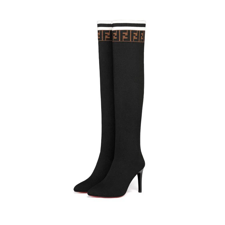 Damen wadenhohe Strümpfe mit elegantem Stiletto-Design und modischem Rippmuster Heidi Mode - Image 5