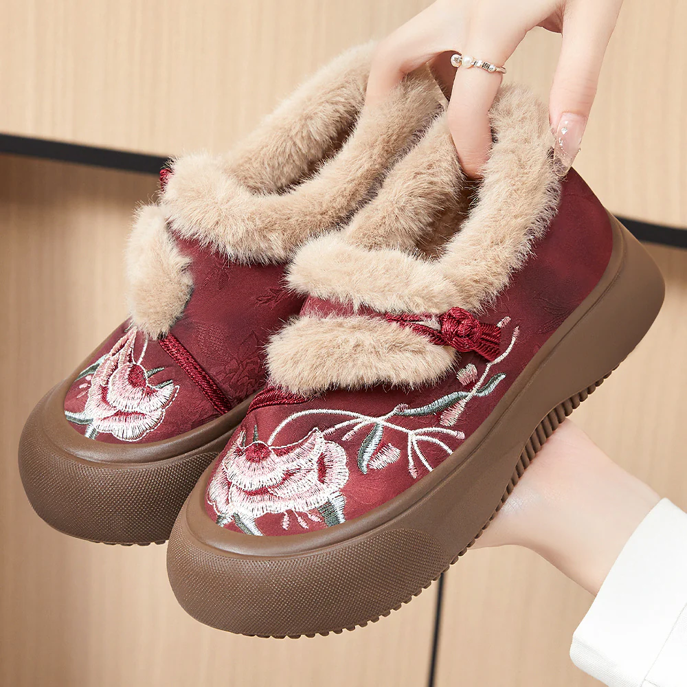 Damen Warm gefütterte Hausschuhe mit floralem Design Heidi Mode - Image 2