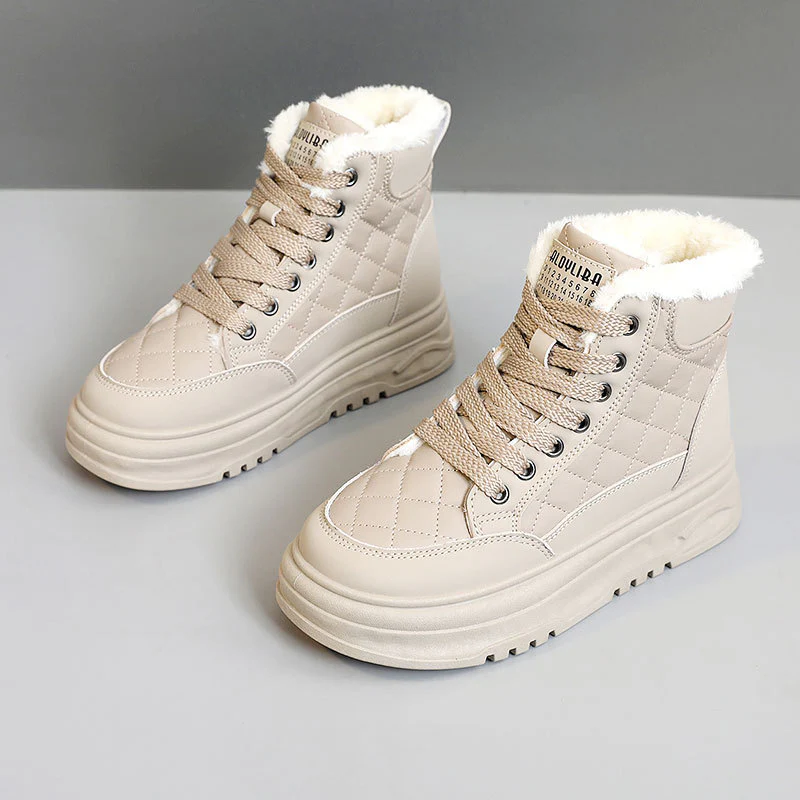 Damen warme gefütterte High-Top Sneakers Heidi Mode - Image 2