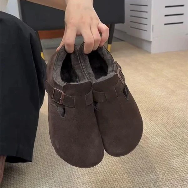 Damen warme Hausschuhe mit weichem Innenfutter und dekorativem Schnallenverschluss Heidi Mode - Image 2