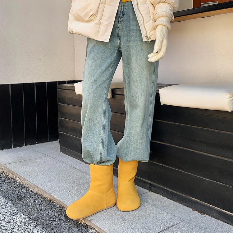 Damen warme Hausschuhstiefel mit flauschigem Innenfutter und hochwertiger Wildlederoberfläche Heidi Mode - Image 3