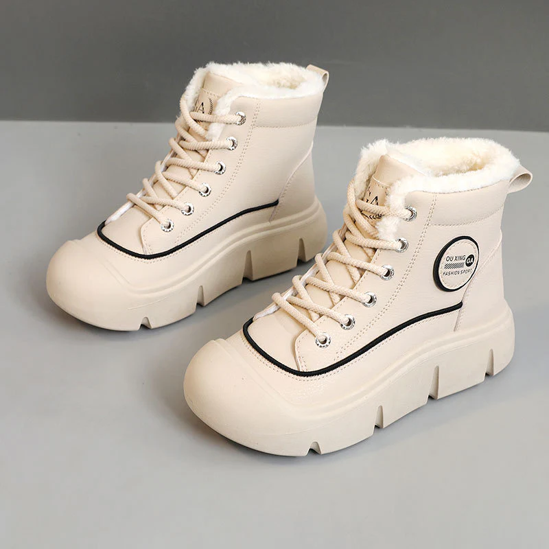 Damen warme High-Top Sneakers mit dämpfender Sohle und kuscheligem Innenfutter Heidi Mode - Image 2