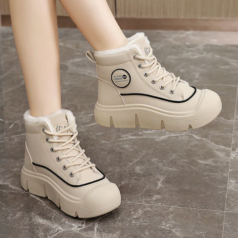 Damen warme High-Top Sneakers mit dämpfender Sohle und kuscheligem Innenfutter Heidi Mode - Image 3