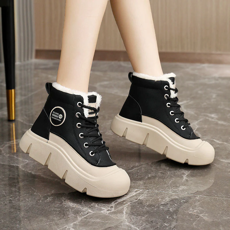 Damen warme High-Top Sneakers mit dämpfender Sohle und kuscheligem Innenfutter Heidi Mode - Image 4