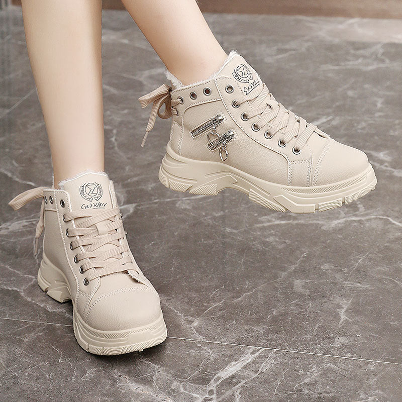 Damen warme High-Top Sneakers mit flauschigem Innenfutter und modischem Design Heidi Mode - Image 3