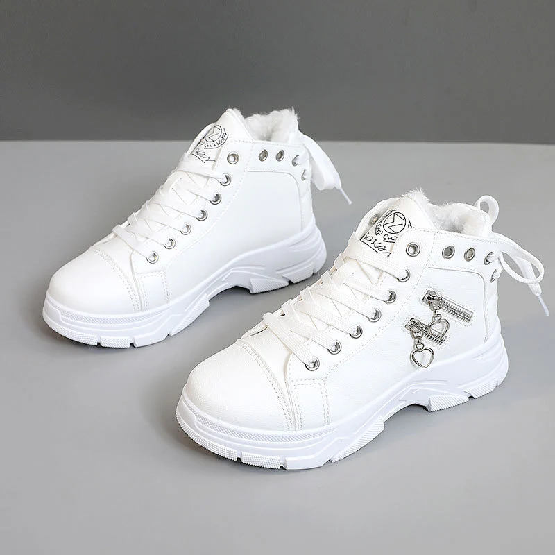 Damen warme High-Top Sneakers mit flauschigem Innenfutter und modischem Design Heidi Mode - Image 6