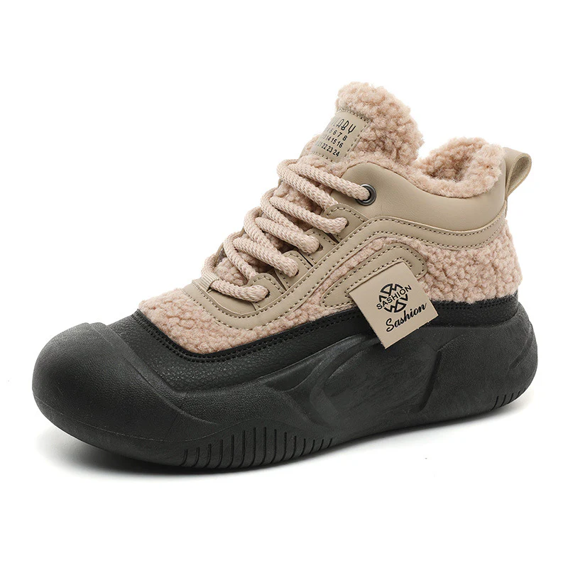 Damen Warme High-Top Sneakers mit flauschigem Innenfutter und rutschfester Sohle Heidi Mode - Image 5