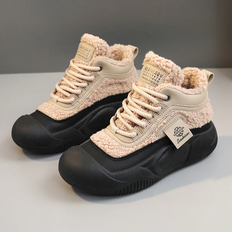 Damen Warme High-Top Sneakers mit flauschigem Innenfutter und rutschfester Sohle Heidi Mode - Image 7