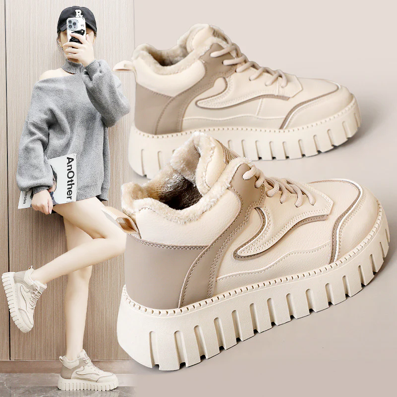 Damen warme High-Top Sneakers mit kuscheligem Innenfutter und innovativem Sohlenprofil Heidi Mode - Image 2
