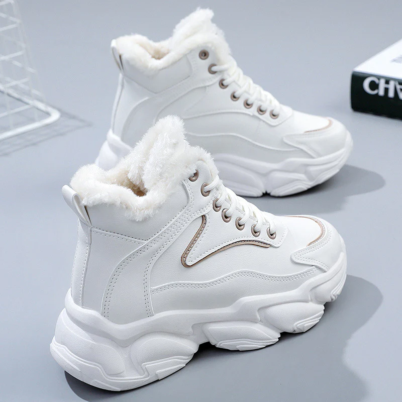 Damen warme High-Top Sneakers mit kuscheligem Innenfutter und robustem Sohlenprofil Heidi Mode